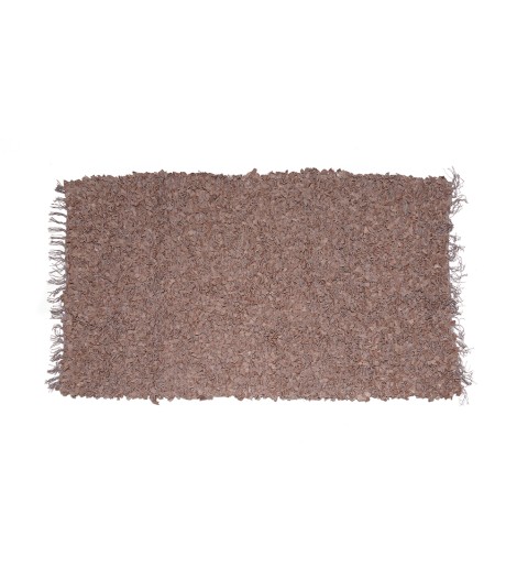 Δερμάτινο Χαλάκι Καφέ Cutpile 70x140cm Δερμάτινο Χαλάκι Καφέ Cutpile 70x140cm