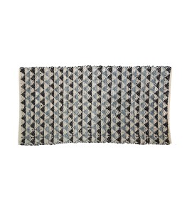 Δερμάτινη Κουρελού Grey-Black Triangles 70x140cm