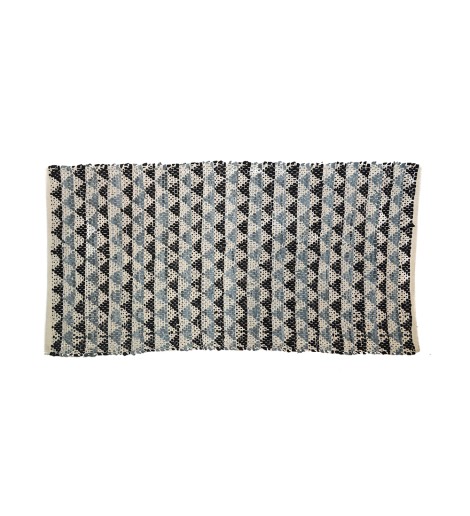 Δερμάτινη Κουρελού Grey-Black Triangles 70x140cm Δερμάτινη Κουρελού Grey-Black Triangles 70x140cm