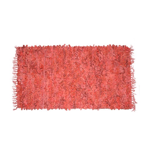 Δερμάτινο Χαλάκι Κόκκινο Loop 70x140cm Δερμάτινο Χαλάκι Κόκκινο Loop 70x140cm