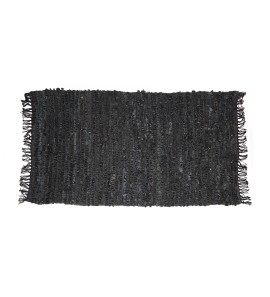 Δερμάτινο Χαλάκι Μαύρο Loop 70x140cm