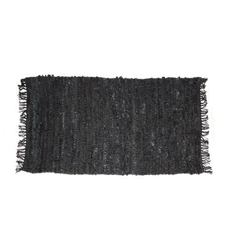 Δερμάτινο Χαλάκι Μαύρο Loop 70x140cm Δερμάτινο Χαλάκι Μαύρο Loop 70x140cm