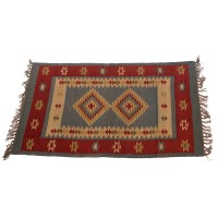 Κιλίμι Jute Wool Γκρί Μπορντό