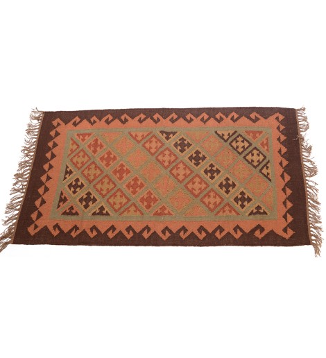 Κιλίμι Jute Wool Καφέ Κιλίμι Jute Wool Καφέ