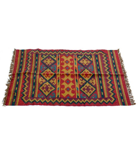 Κιλίμι Jute Wool Μπορντό Κιλίμι Jute Wool Μπορντό